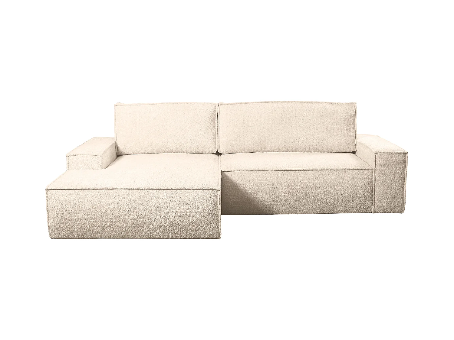 Hoekslaapbank van teddy stof - Beige - Hoek links - AMELIA van PASCAL MORABITO