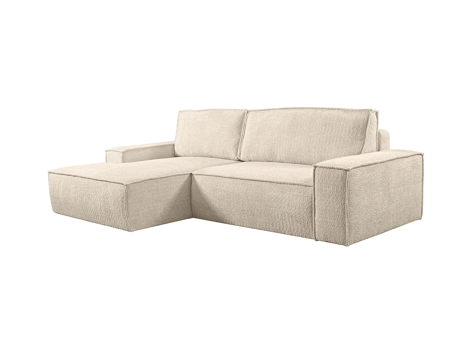 Hoekslaapbank van teddy stof - Beige - Hoek links - AMELIA van PASCAL MORABITO