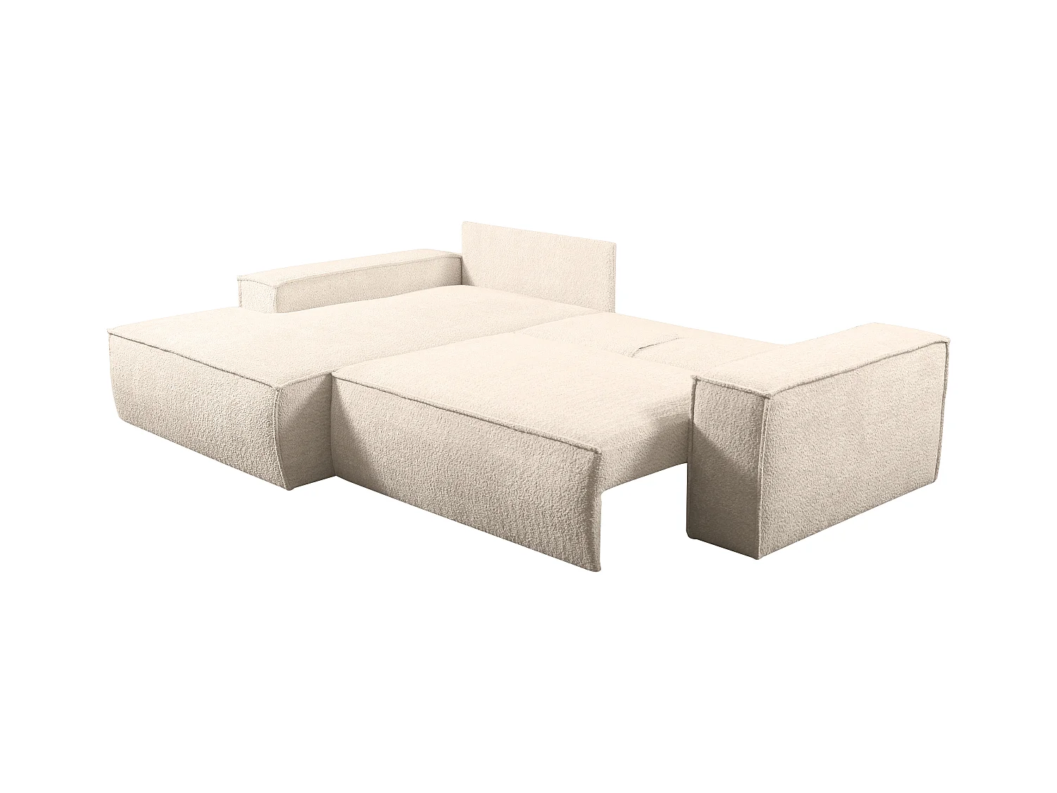 Hoekslaapbank van teddy stof - Beige - Hoek links - AMELIA van PASCAL MORABITO