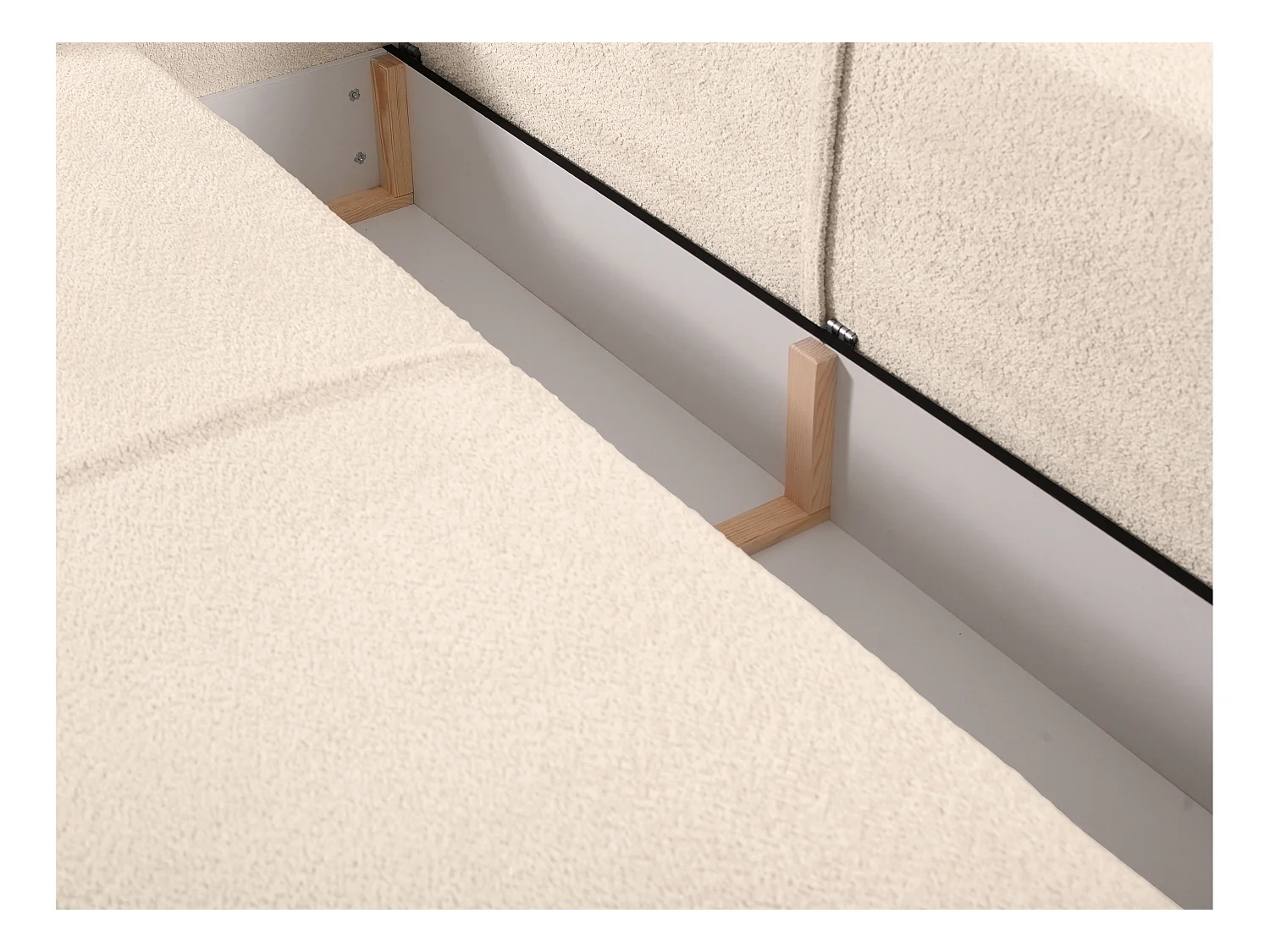 Hoekslaapbank van teddy stof - Beige - Hoek links - AMELIA van PASCAL MORABITO