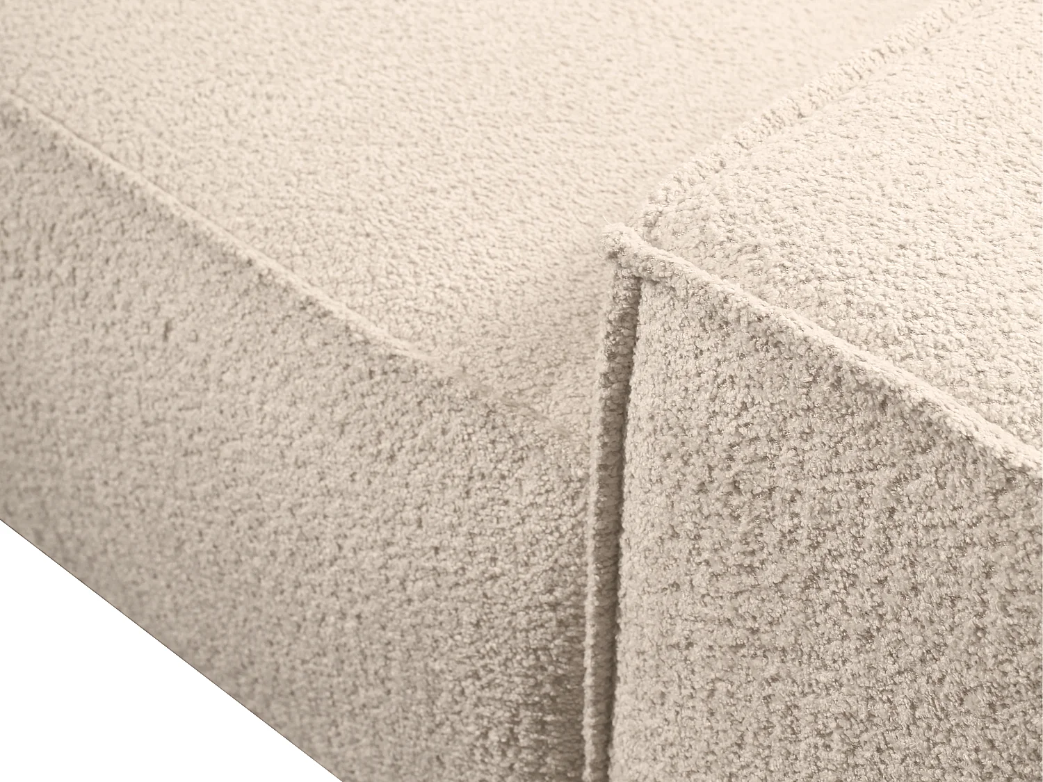 Canapé d'angle convertible en tissu bouclette beige AMELIA - Angle Gauche