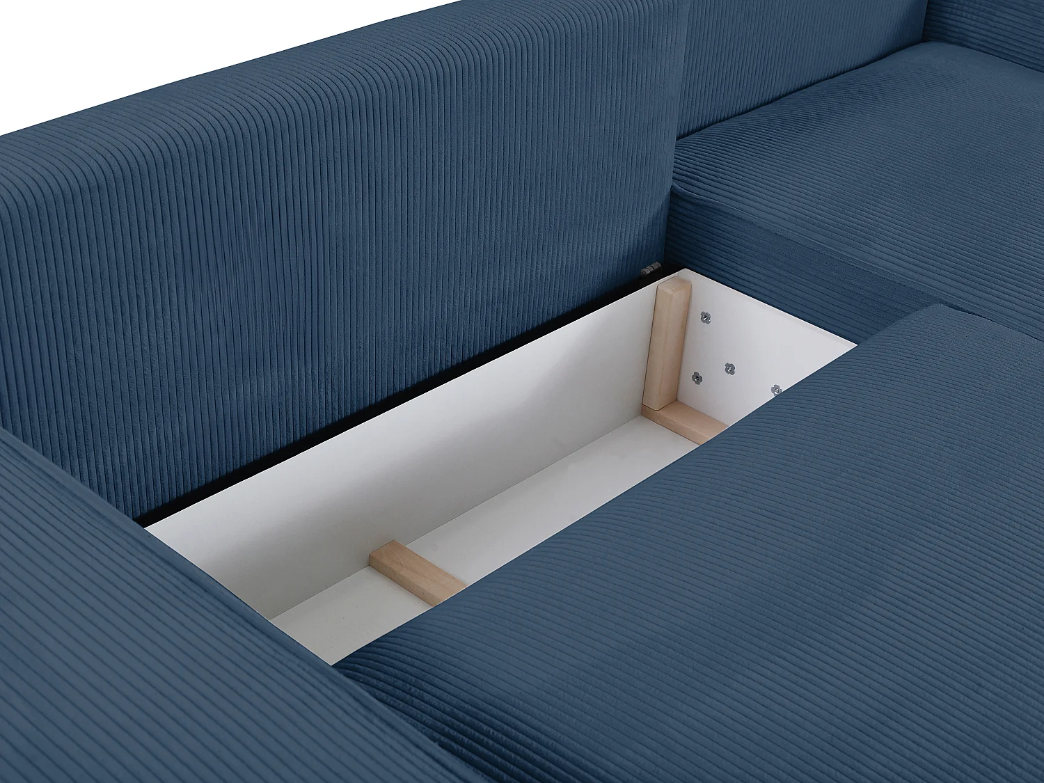Schlafsofa 4-Sitzer - Cord - Blau - AMELIA
