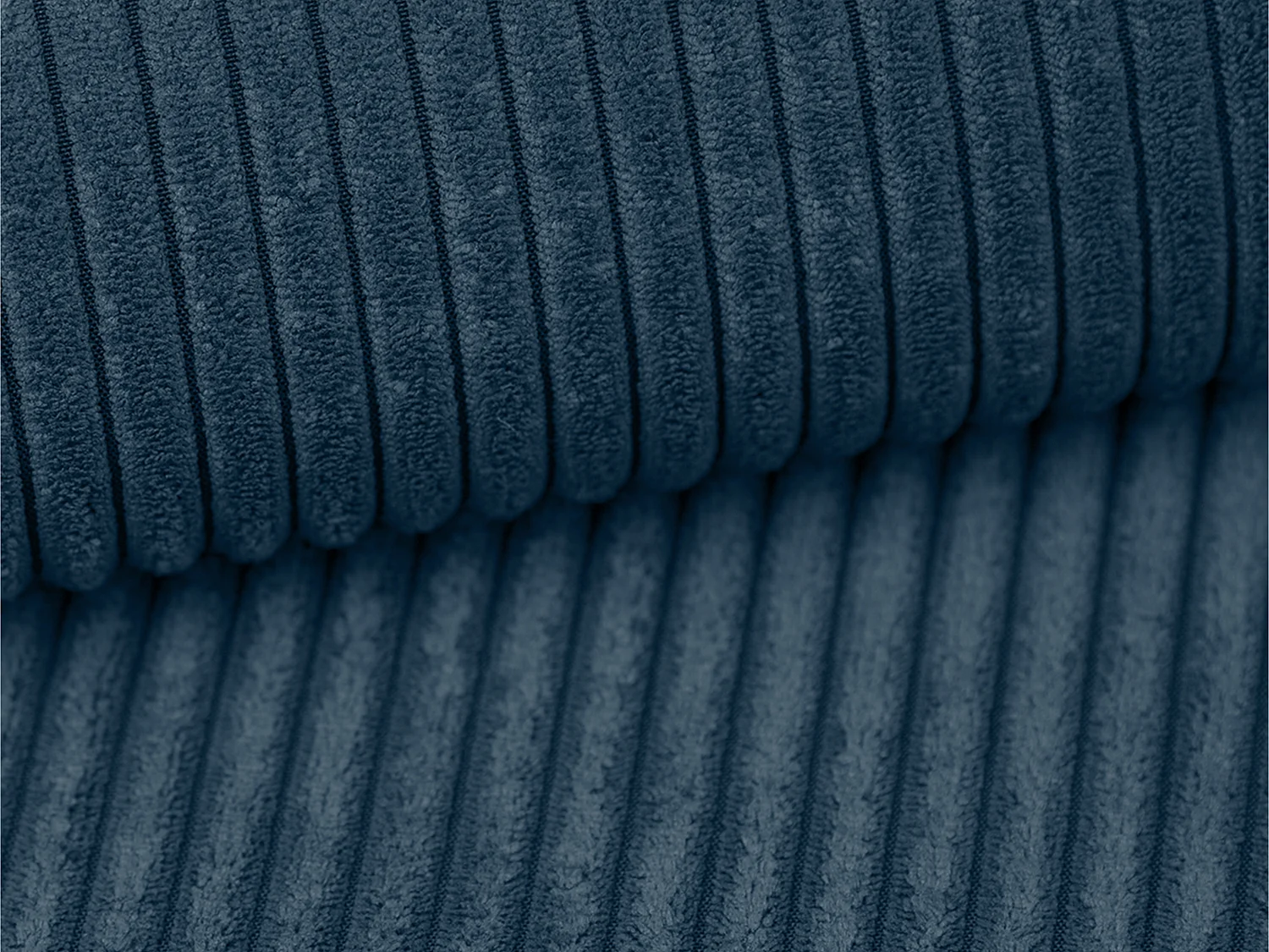 Schlafsofa 4-Sitzer - Cord - Blau - AMELIA