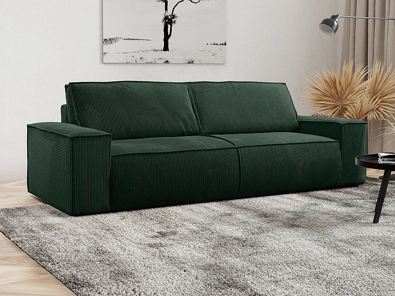 Divano letto 4 posti in Velluto a coste Verde abete - AMELIA di PASCAL MORABITO