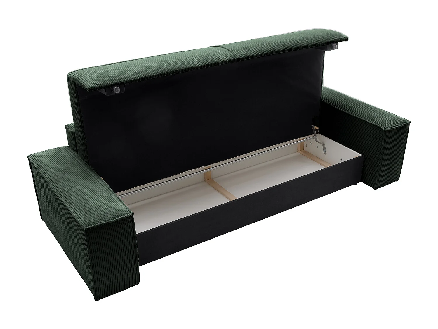Canapé 4 places convertible en velours côtelé vert sapin AMELIA