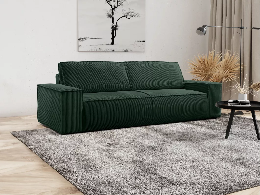 Kauf Unique Schlafsofa 4-Sitzer - Cord - Tannengrün - AMELIA