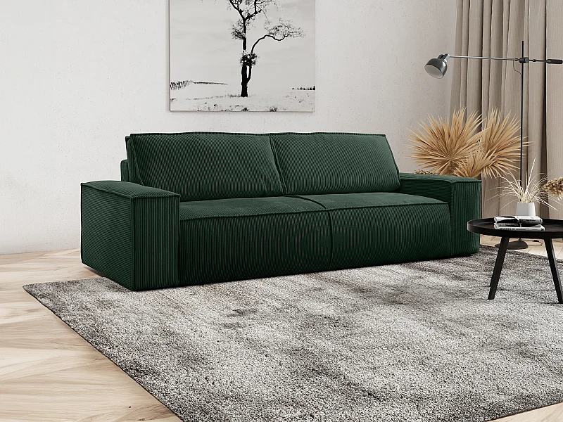 Schlafsofa 4-Sitzer - Cord - Tannengrün - AMELIA