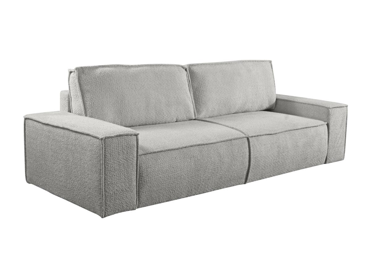 Schlafsofa 4-Sitzer - Bouclé-Stoff - Grau - AMELIA günstig online kaufen