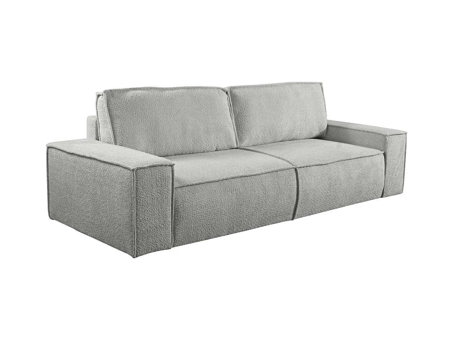 Sofá de 3 lugares convertível em tecido bouclé cor cinza - AMELIA de PASCAL MORABITO