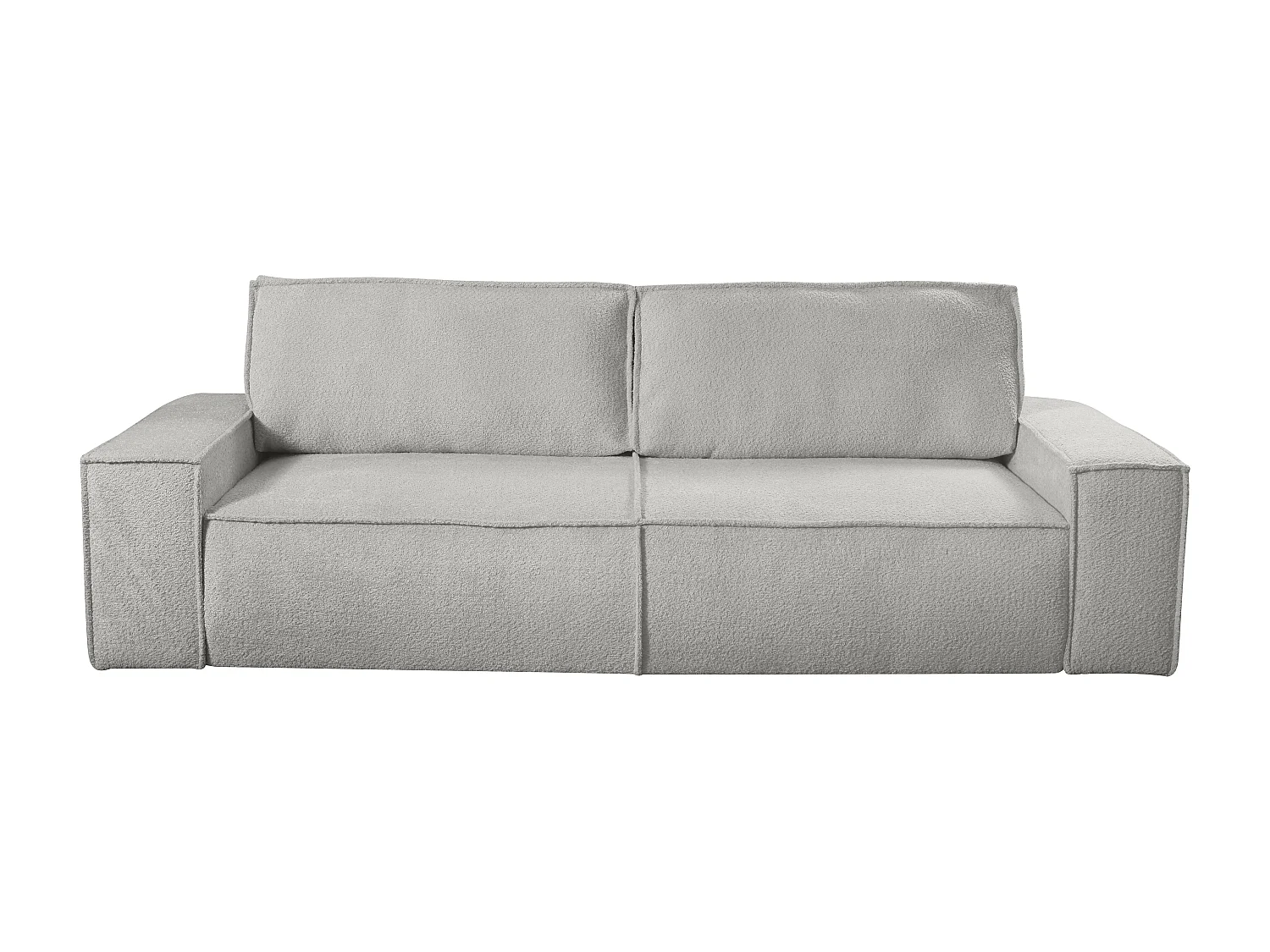 Canapé 4 places convertible en tissu bouclette gris AMELIA