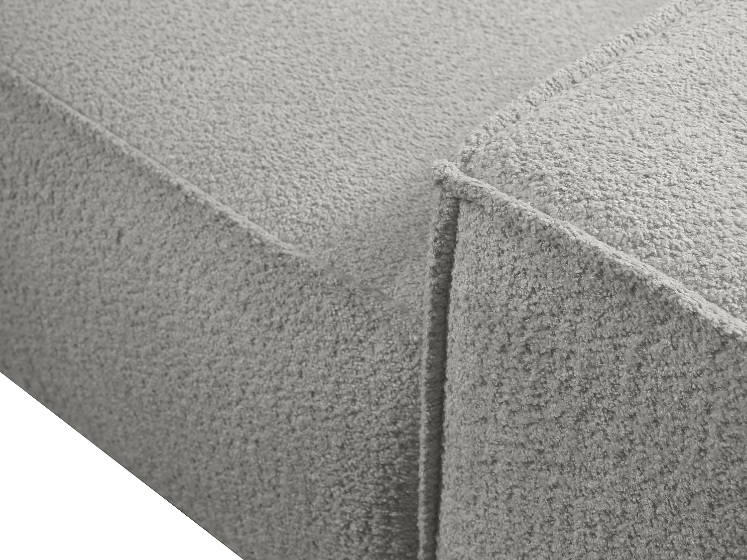 Canapé 4 places convertible en tissu bouclette gris AMELIA