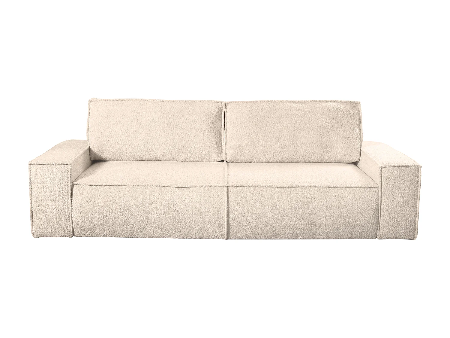 Sofá de 3 lugares convertível em tecido bouclé cor bege - AMELIA de PASCAL MORABITO