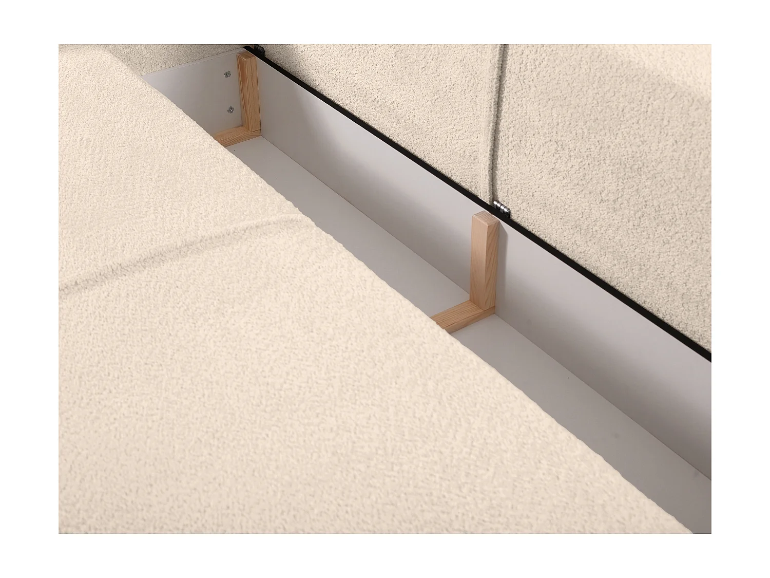 Sofá de 3 lugares convertível em tecido bouclé cor bege - AMELIA de PASCAL MORABITO