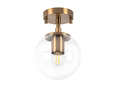 Plafonnier en métal avec globe - D. 15 x H. 23 cm - BARLATI