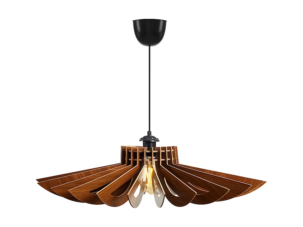 Deckenleuchte - MDF - 68 x 50 cm - Nussbaumfarben - FARITA