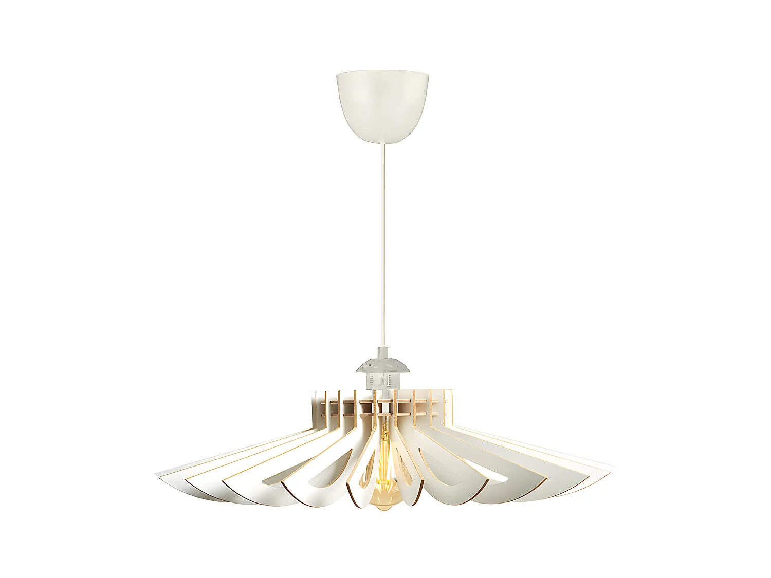 Suspension ajourée en MDF - D. 68 x H. 50 cm - Blanc - FARITA