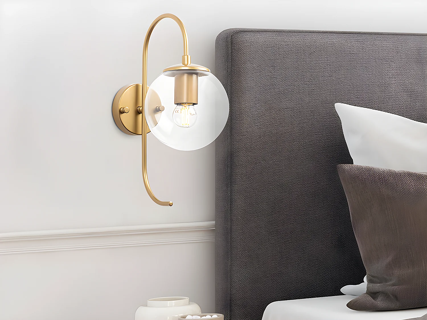 Applique en métal vintage - H. 36 cm - Doré - PROLAL