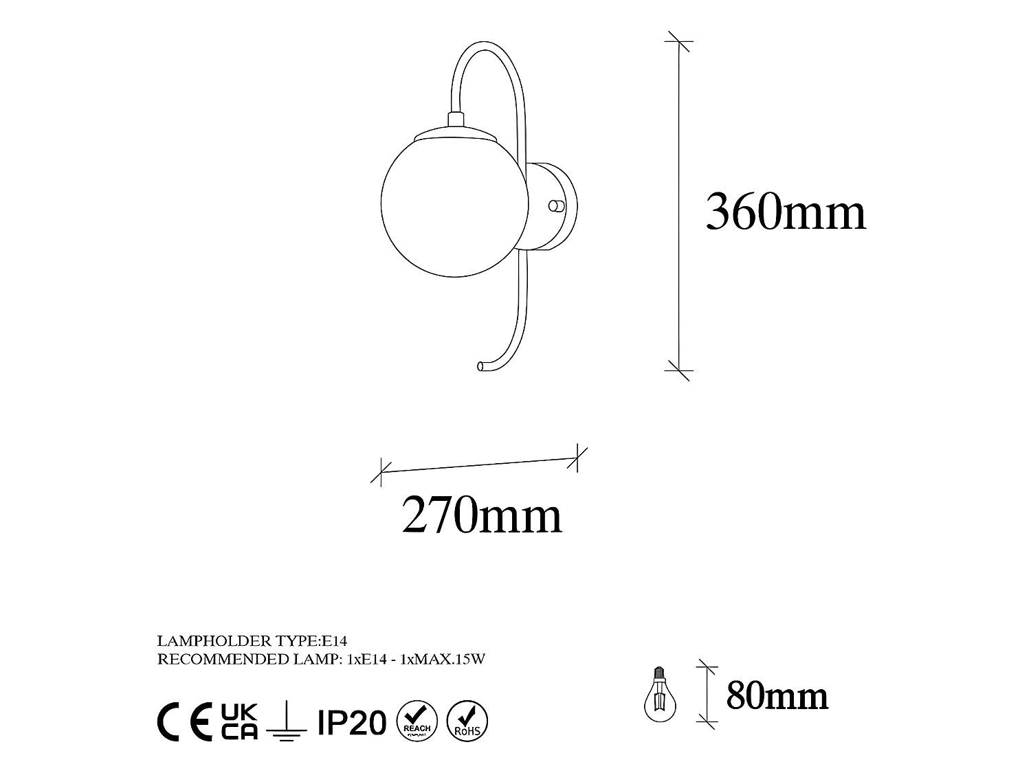 Applique en métal vintage - H. 36 cm - Doré - PROLAL