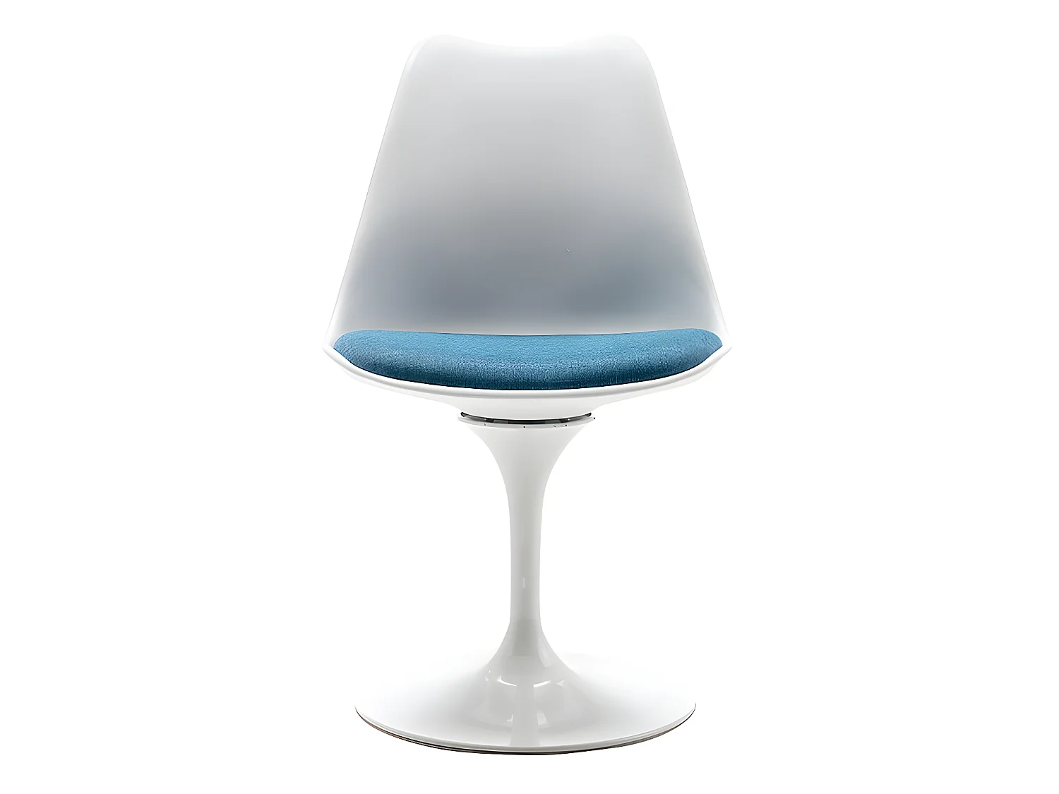 Lot de 2 chaises pivotantes en polypropylène, tissu et acier - Bleu et blanc - XAFY