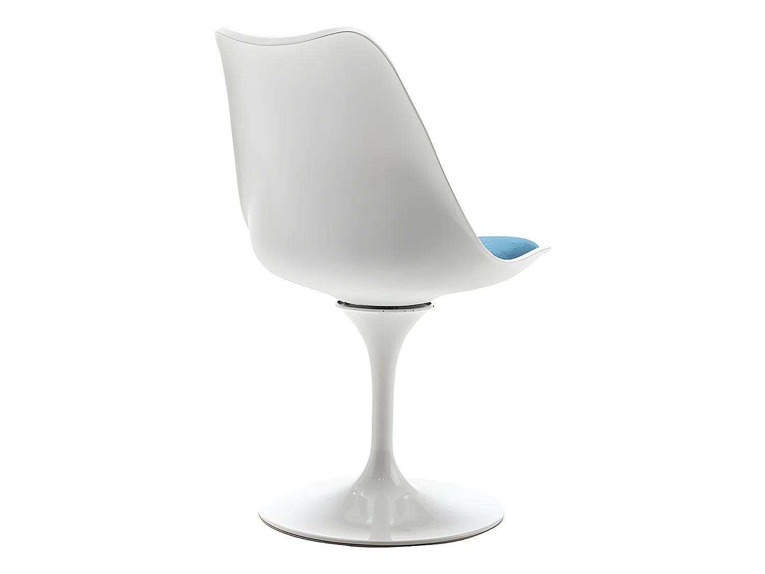 Lot de 2 chaises pivotantes en polypropylène, tissu et acier - Bleu et blanc - XAFY