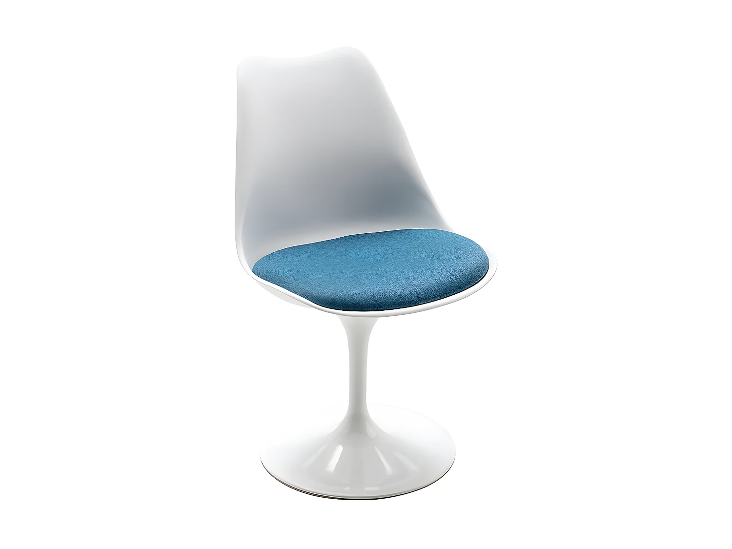 Sæt med 6 stole i polypropylen, stof og stål - Blå og hvid - XAFY