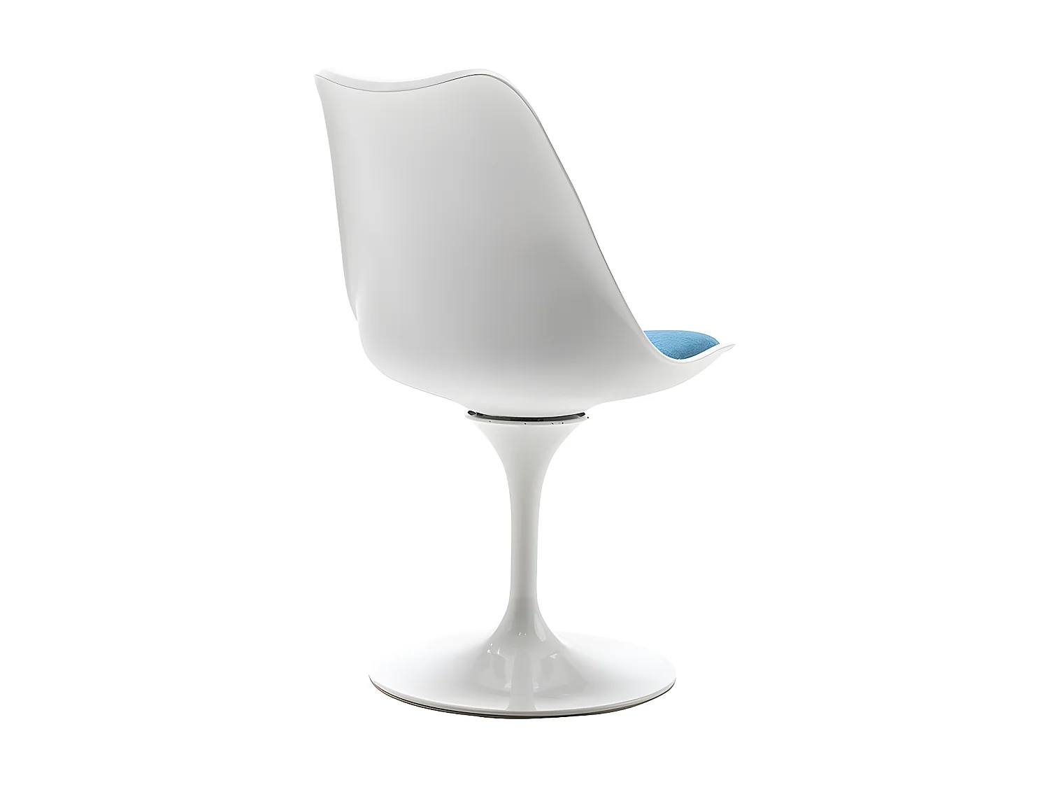 Sæt med 6 stole i polypropylen, stof og stål - Blå og hvid - XAFY