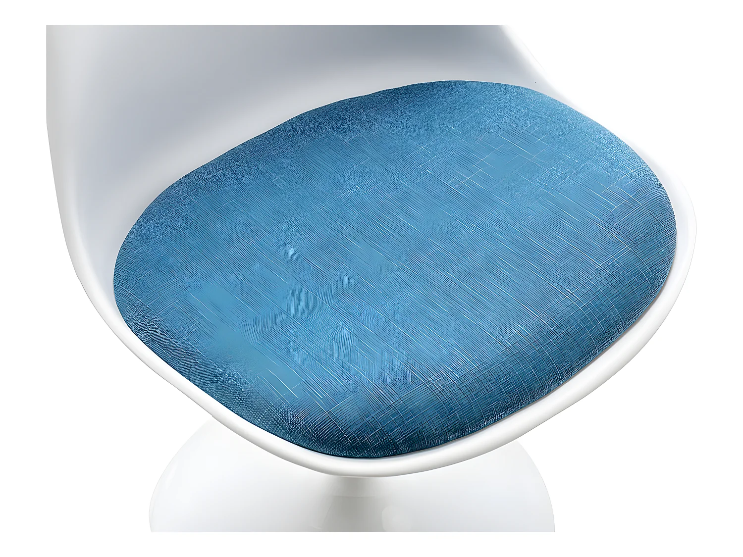 Sæt med 6 stole i polypropylen, stof og stål - Blå og hvid - XAFY