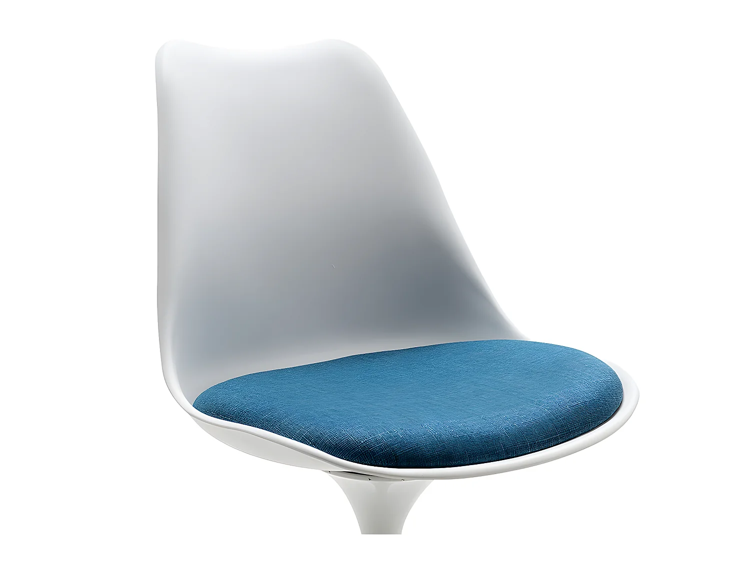 Sæt med 6 stole i polypropylen, stof og stål - Blå og hvid - XAFY