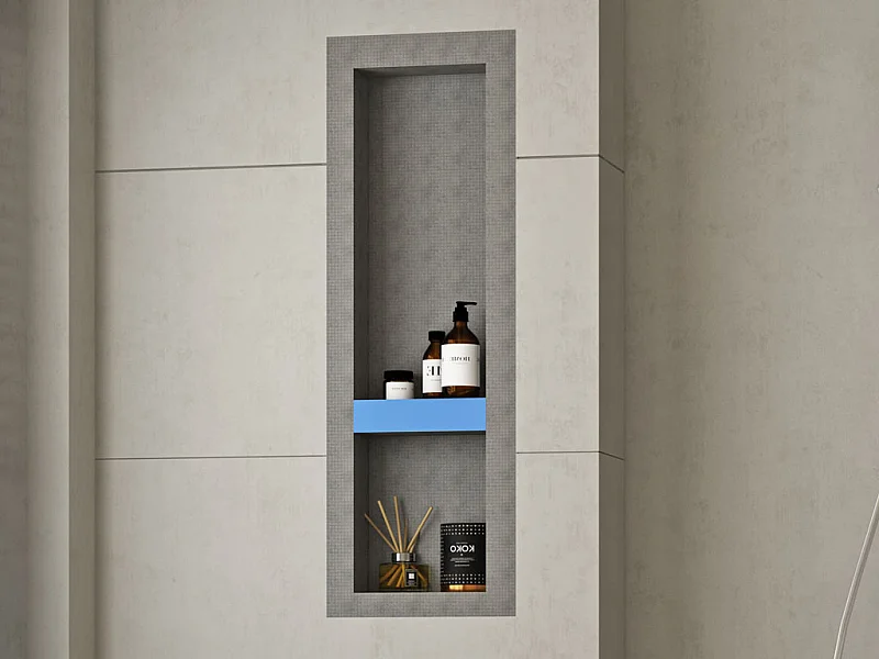 Nicchia per doccia da incasso pronta da piastrellare con 1 scaffale 31 x 91 cm - KLARA