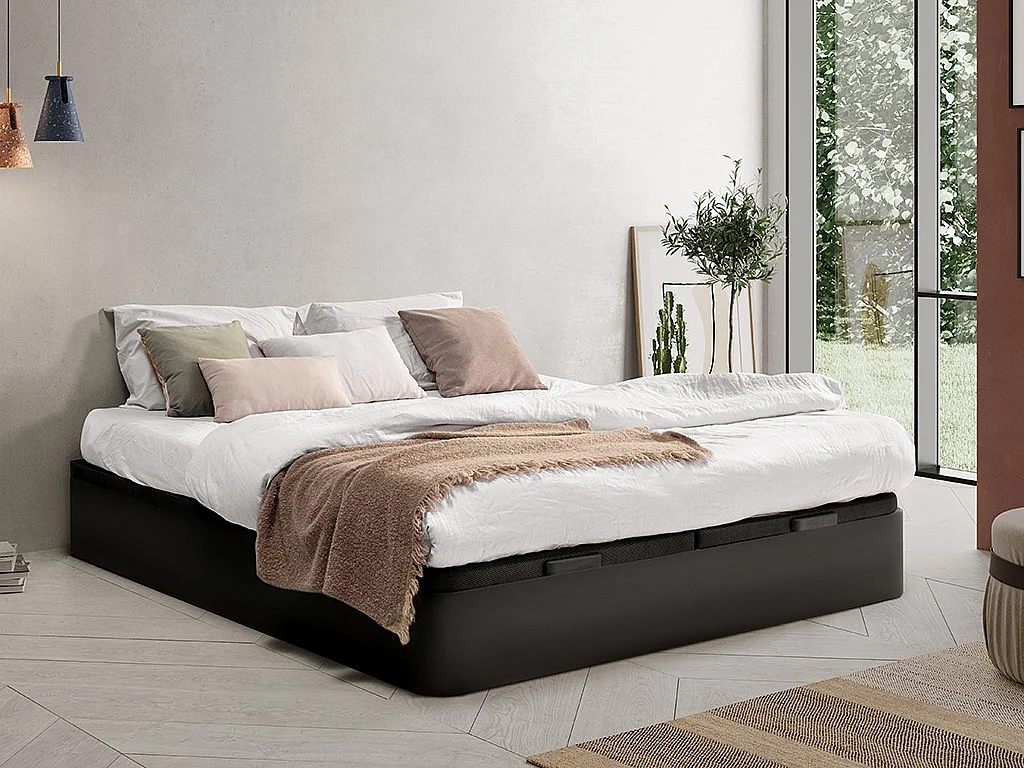 Sommier coffre 180 x 200 cm - Noir mat - HESTIA de YSMÉE