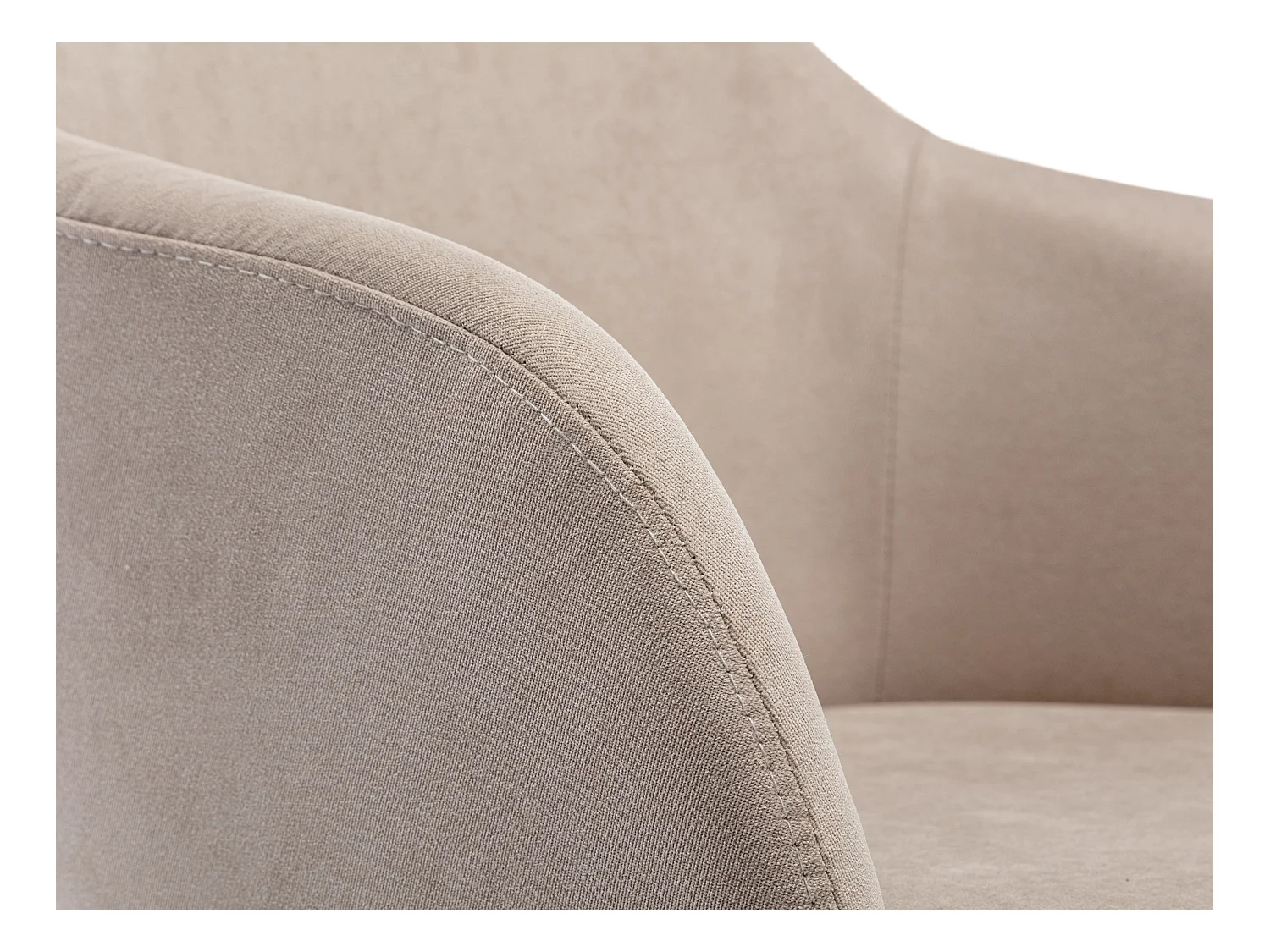 Lot de 6 chaises avec accoudoirs en tissu et bois d'hévéa - Beige - JELISA