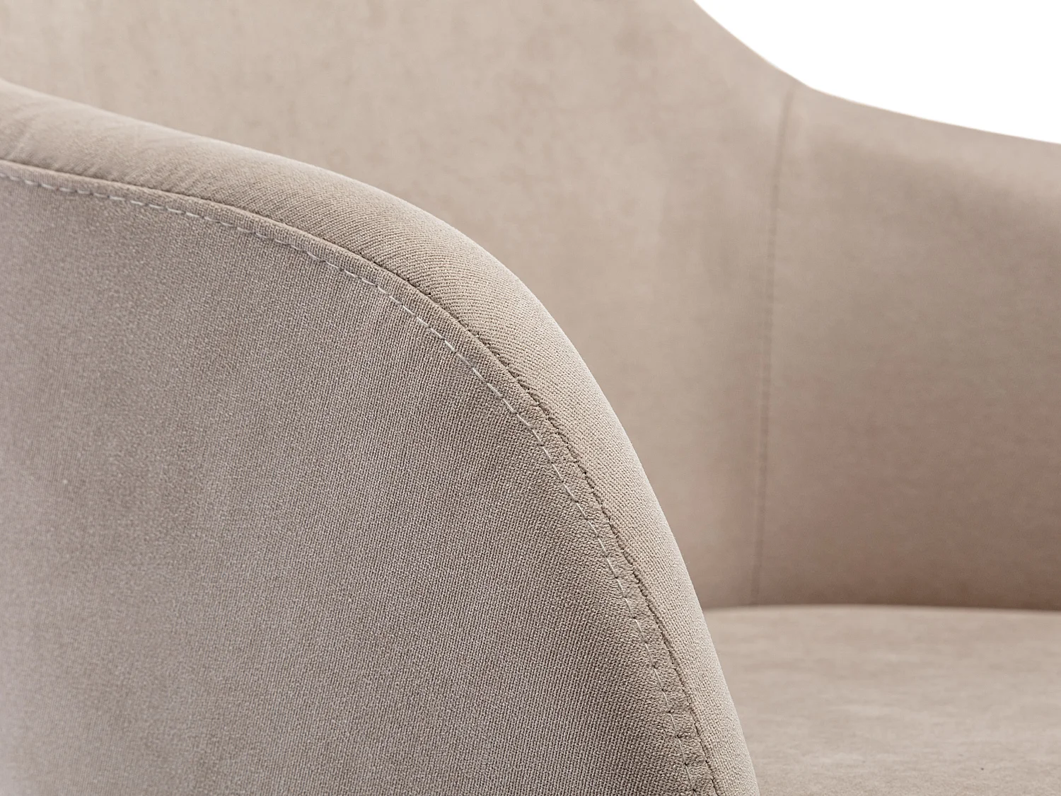 Lot de 6 chaises avec accoudoirs en tissu et bois d'hévéa - Beige - JELISA