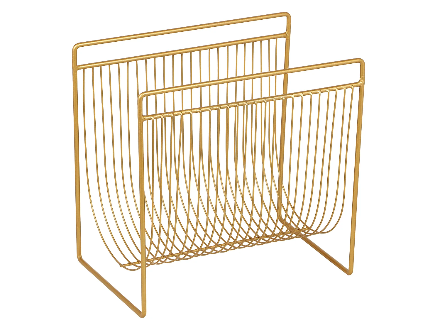Porte-revues filaire - L.36 x P. 23 x H.33 cm - Métal - Doré - POLIARA