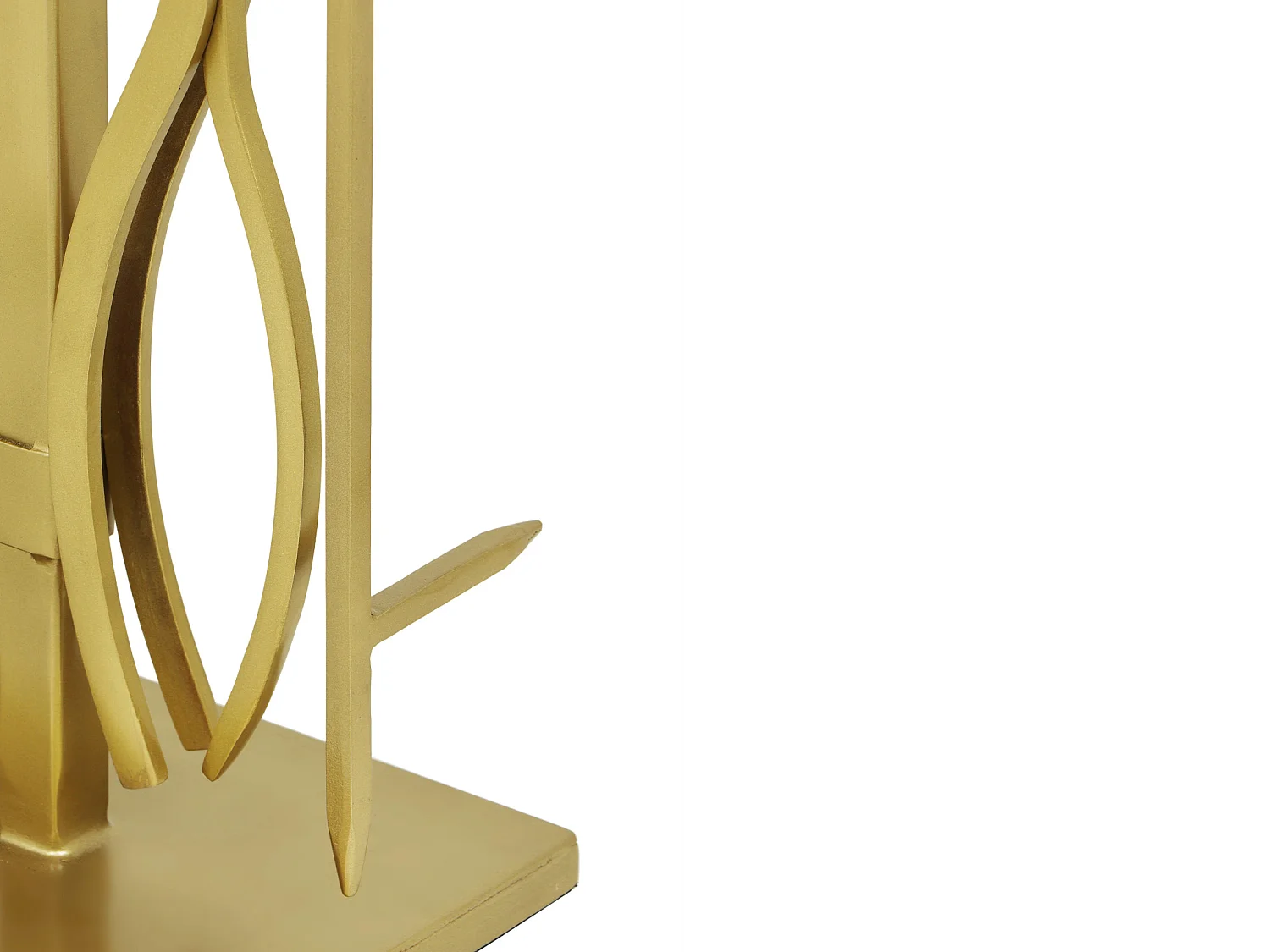 Serviteur de cheminée 4 outils en laiton doré - L. 25 x P. 15 x H. 60 cm  - ASSIOUT