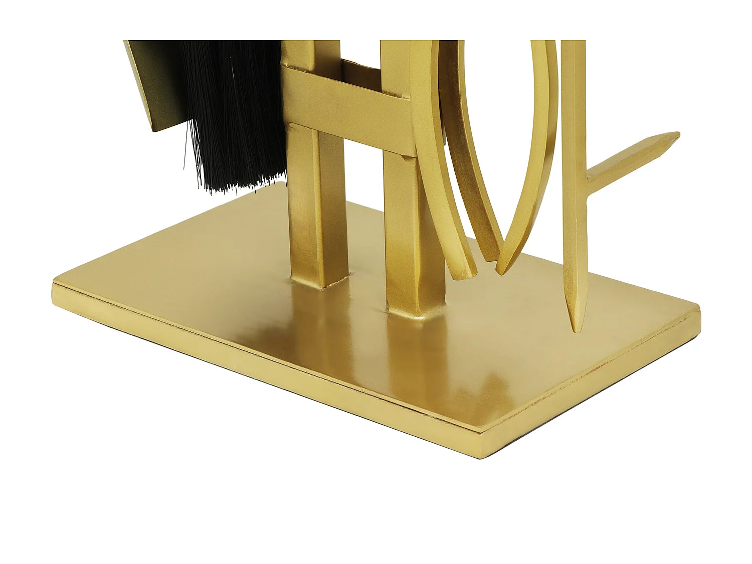 Serviteur de cheminée 4 outils en laiton doré - L. 25 x P. 15 x H. 60 cm  - ASSIOUT