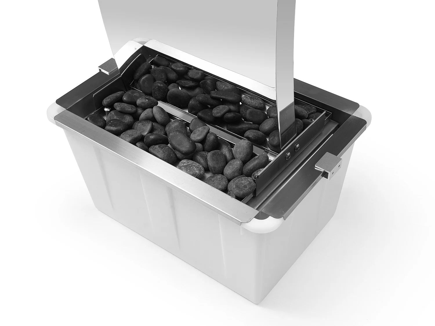 Fontaine d'extérieur vague en acier inoxydable - H.130 cm - Argenté - HOKI