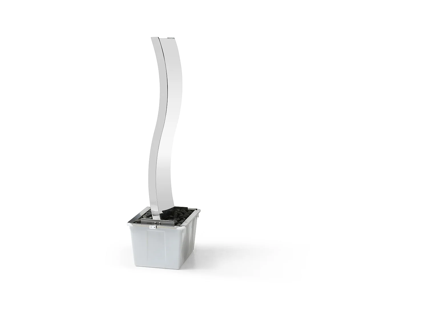 Fuente de exterior de acero inoxidable - Alt. 130 cm - Plateado - HOKI