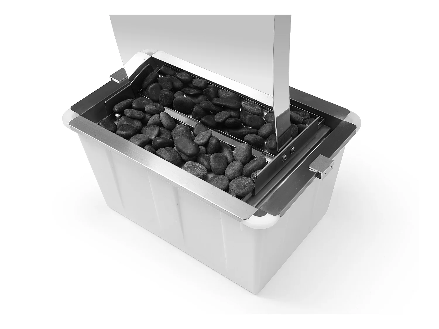 Fuente de exterior de acero inoxidable - Alt. 130 cm - Plateado - HOKI