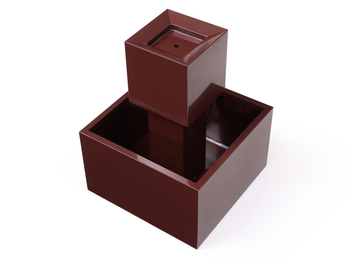 Außenbrunnen aus Edelstahl mit LED-Beleuchtung - H 65 cm - Terracotta - CAR günstig online kaufen