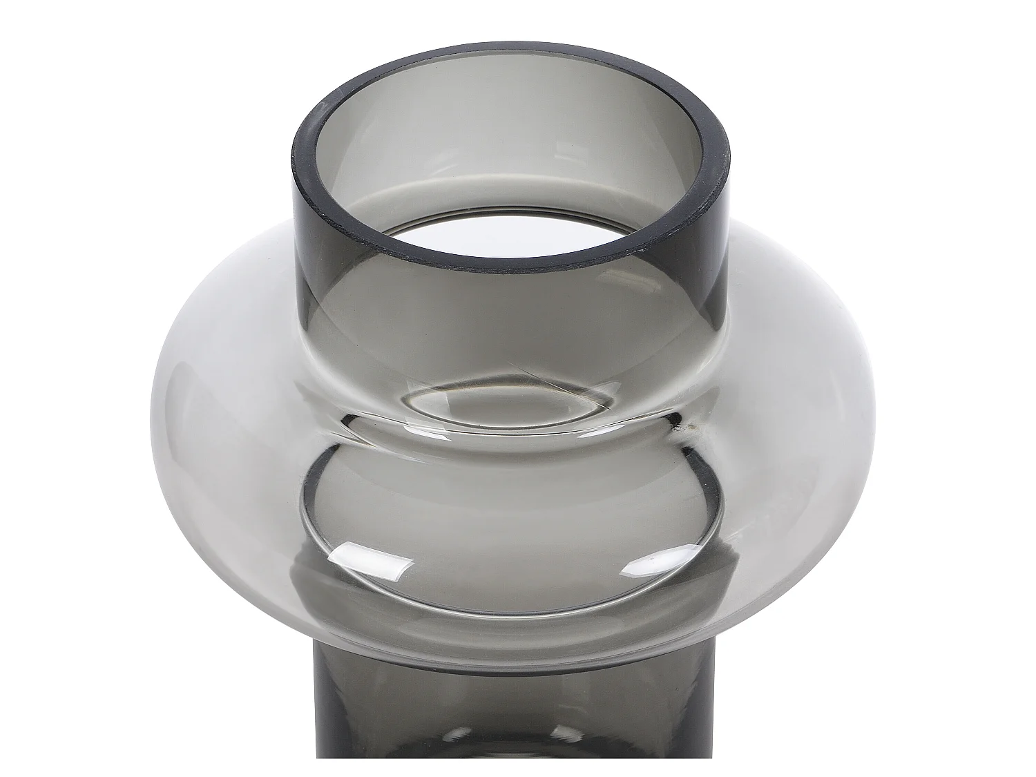 Vase en verre teinté - D.16,5 x H.25 cm - Verre - Gris fumé - VALOIT