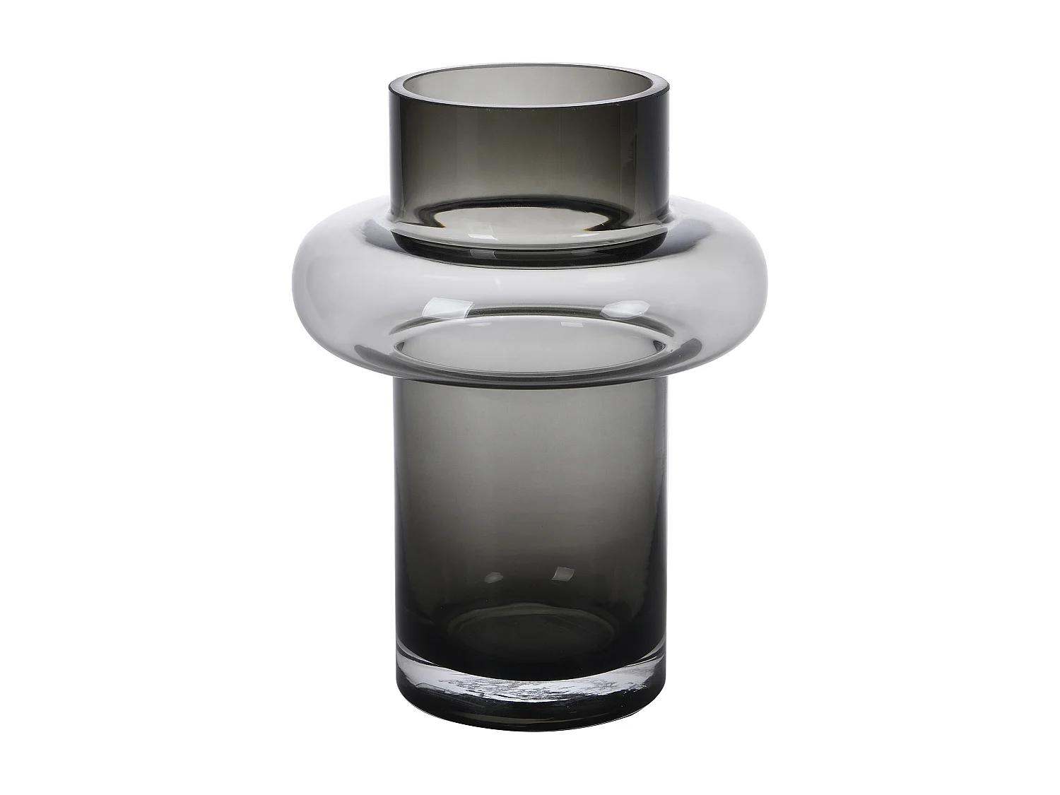 Vase en verre teinté - D.16,5 x H.25 cm - Verre - Gris fumé - VALOIT