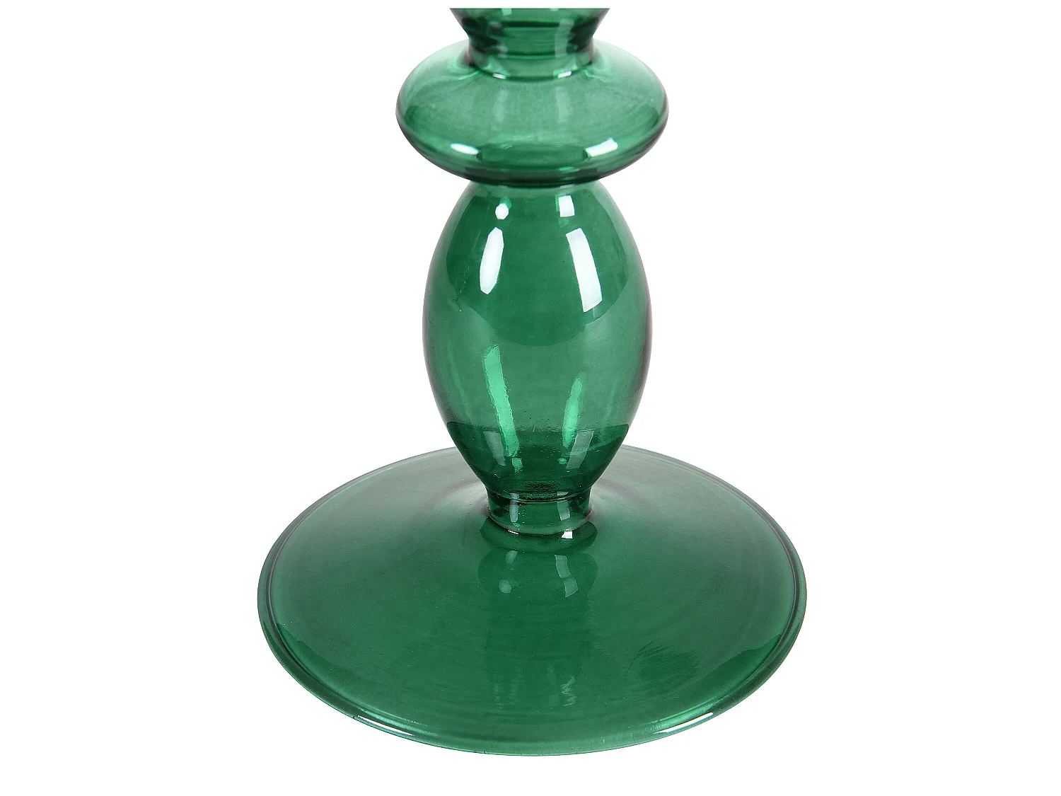 Set med 2 ljusstakar - D.9 x H.21 cm och D.9 x H.18,5 cm - Glas - Grön - KANDIE