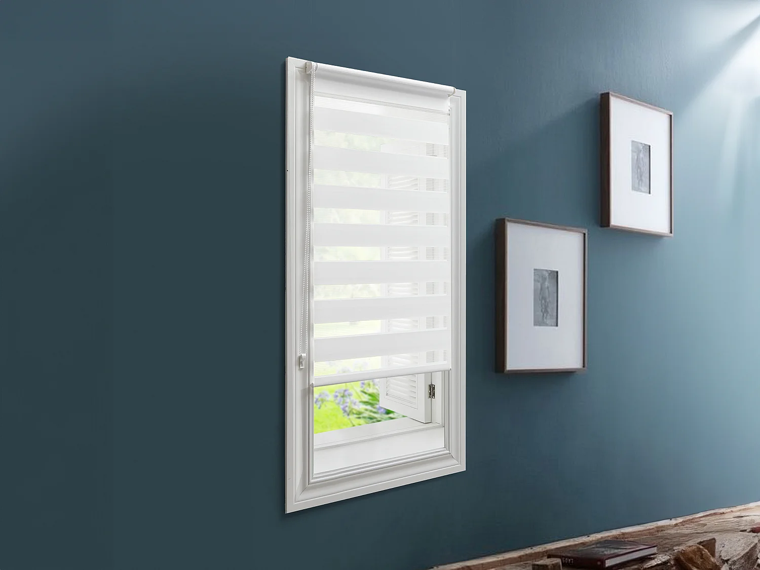 Store enrouleur jour/nuit  en polyester - 60 x 180 cm - Blanc - BARILI