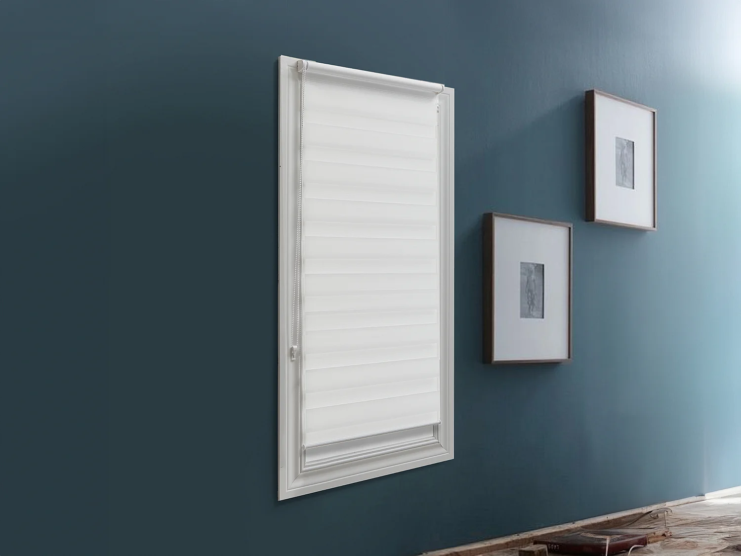 Store enrouleur jour/nuit  en polyester - 60 x 180 cm - Blanc - BARILI