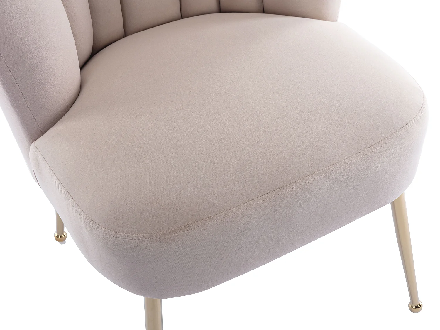 Lot de 2 chaises en velours et acier doré - Beige - RUTY de Pascal MORABITO