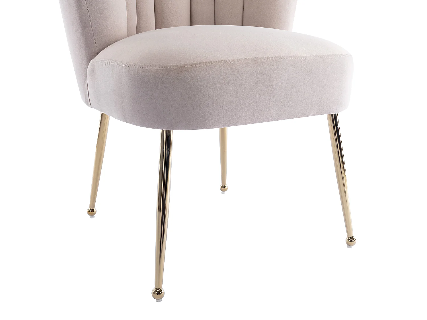 Lot de 2 chaises en velours et acier doré - Beige - RUTY de Pascal MORABITO