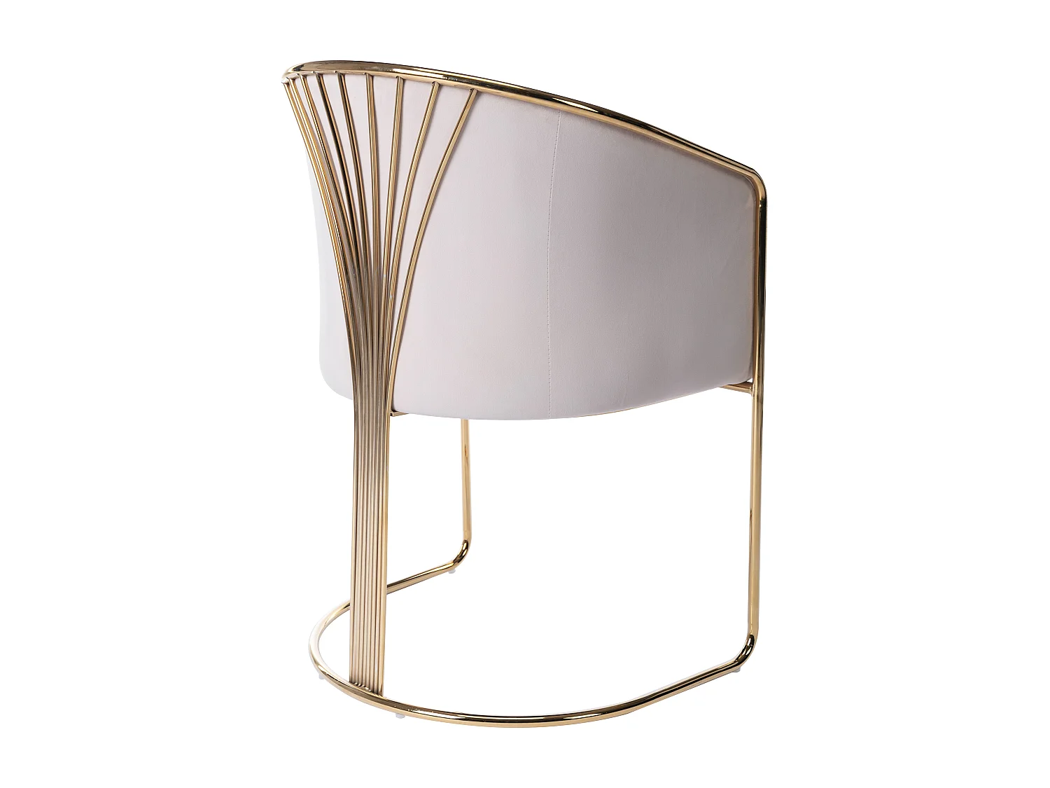 Stoel met fluweel en metalen armleuningen - Beige en goud - JOSETHE - van Pascal Morabito