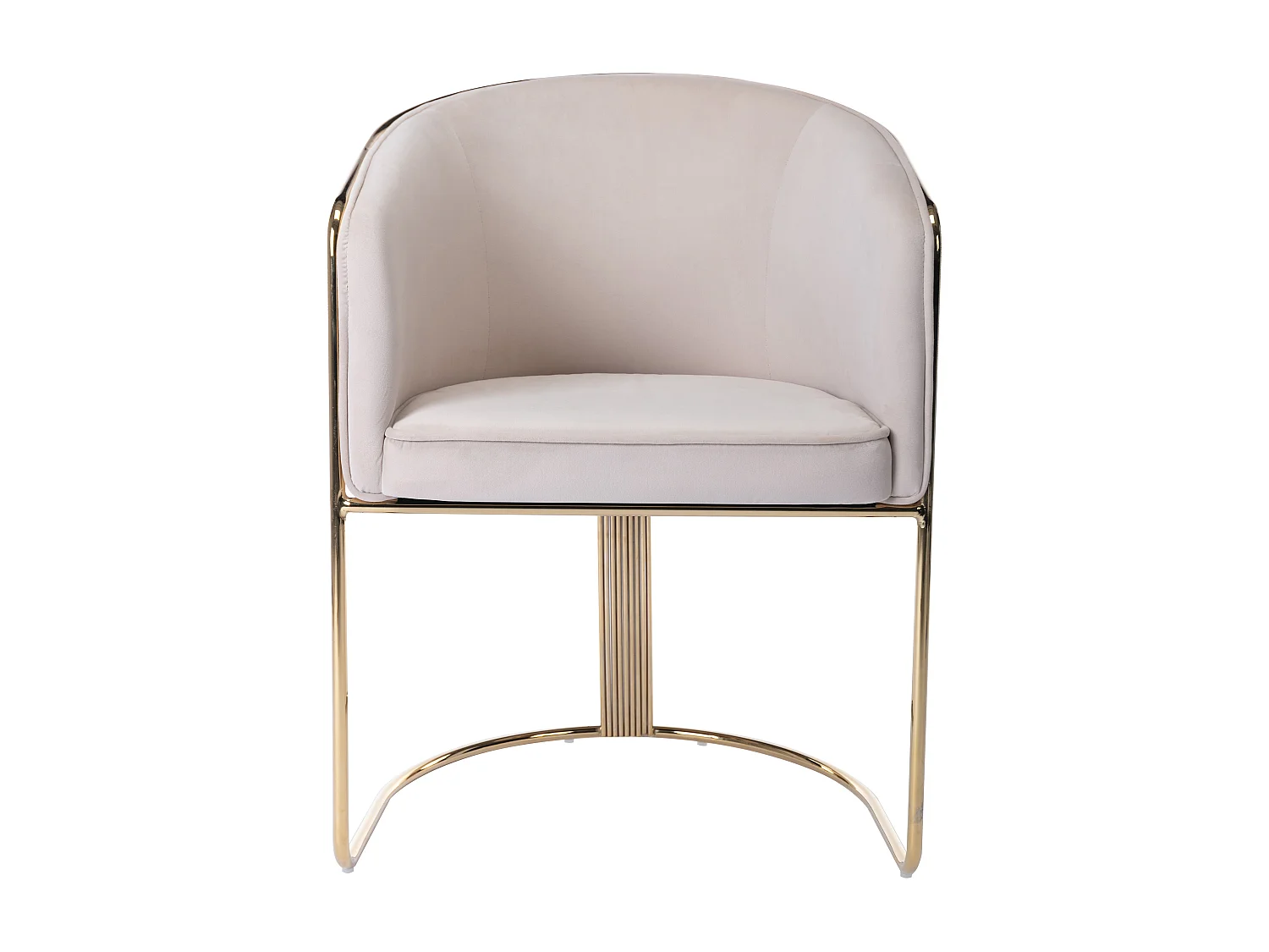 Sedia con braccioli in Velluto e Metallo Beige e Dorato - JOSETHE di Pascal MORABITO