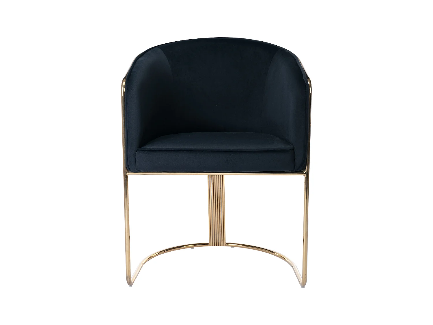 Silla con brazos de terciopelo y metal - Negro y dorado - JOSETHE de Pascal MORABITO