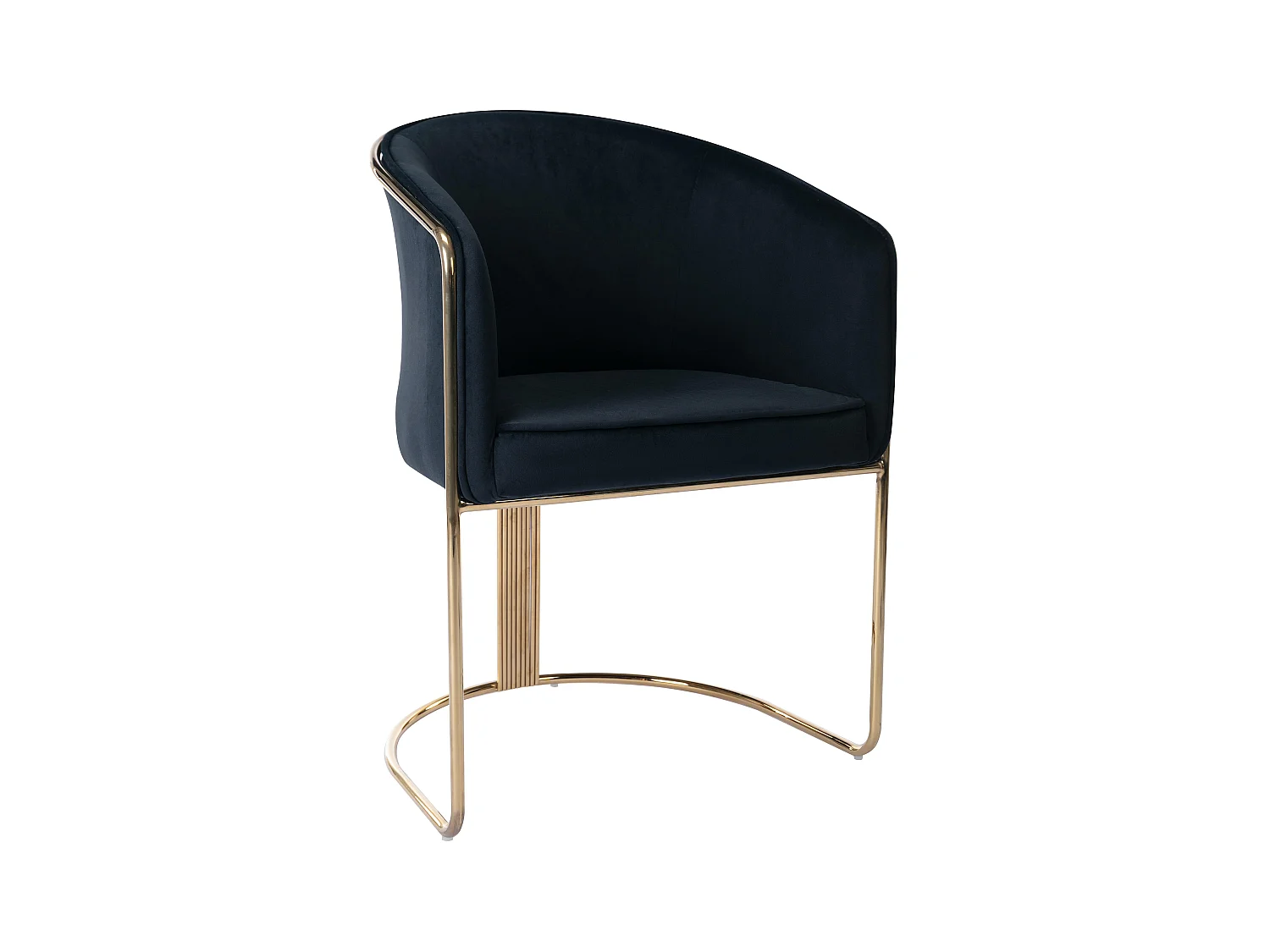 Silla con brazos de terciopelo y metal - Negro y dorado - JOSETHE de Pascal MORABITO